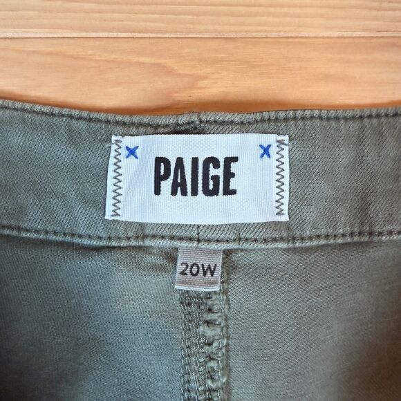 NWT Paige Carly High-Rise Wide-Leg Jeans Ivy Green Women's Size 20W MSRP $225 - Picture 5 of 11